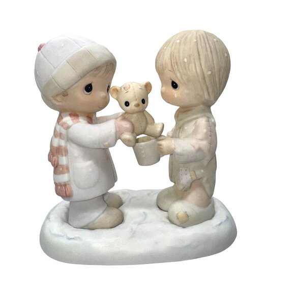 Precious Moments Christmastime Is For Sharing Figurine #630084 Collectible 1983 - Picture 1 of 5